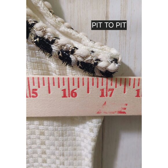 NWT Commense Womens Tweed Sleeveless Dress With Pockets~Metallic Thread Medium - Picture 4 of 9